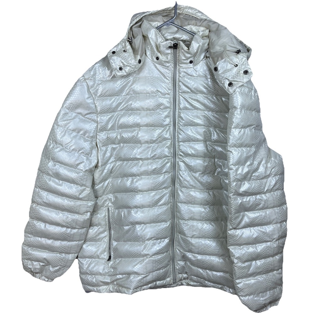 Imperious Delf Trading Puffer Jacket Men’s 4XL Cream Gray Snake Skin Winter Y2K